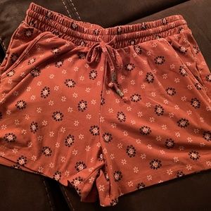 Orange printed shorts